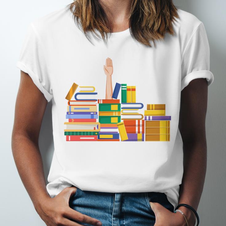 Reading Books Librarian Reader Nerd I'm Ok Teacher Unisex Jersey T-Shirt