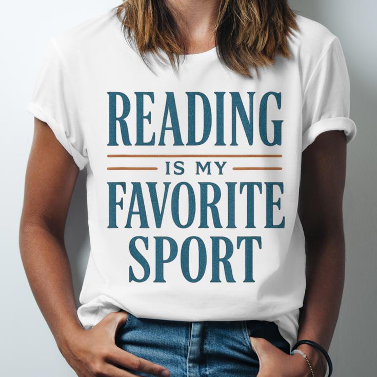 Reading Is My Favorite Sport Literary Book Lover Typography Unisex Jersey T-Shirt Reading Is My Favorite Sport Literary Book Lover Typography Unisex Jersey T-Shirt
