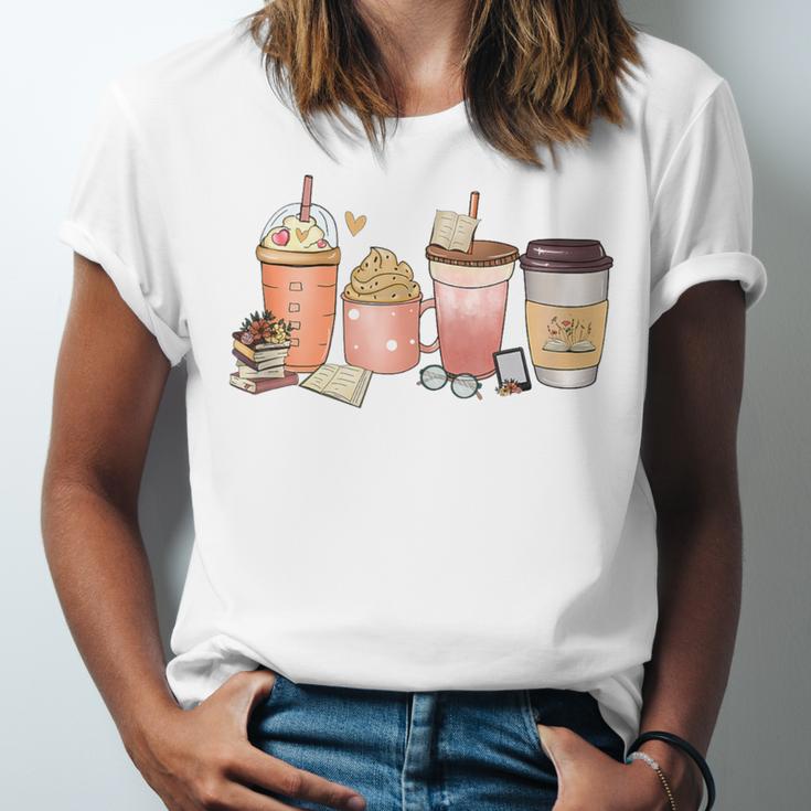 Reading Tea Coffee And Books Unisex Jersey T-Shirt