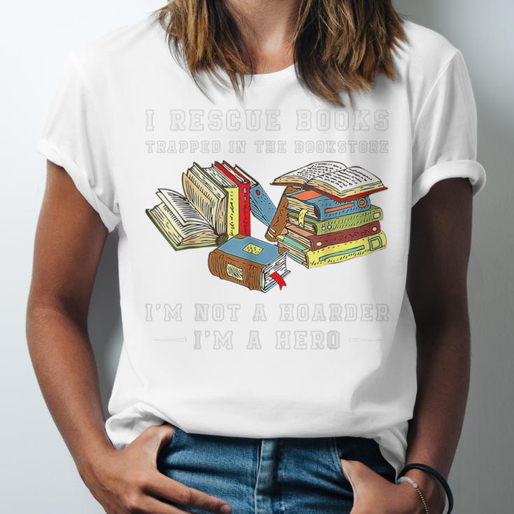 I Rescue Book Trapped In The Bookstore I'm Not A Hoarder Premium Tri-Blend Unisex Jersey T-Shirt
