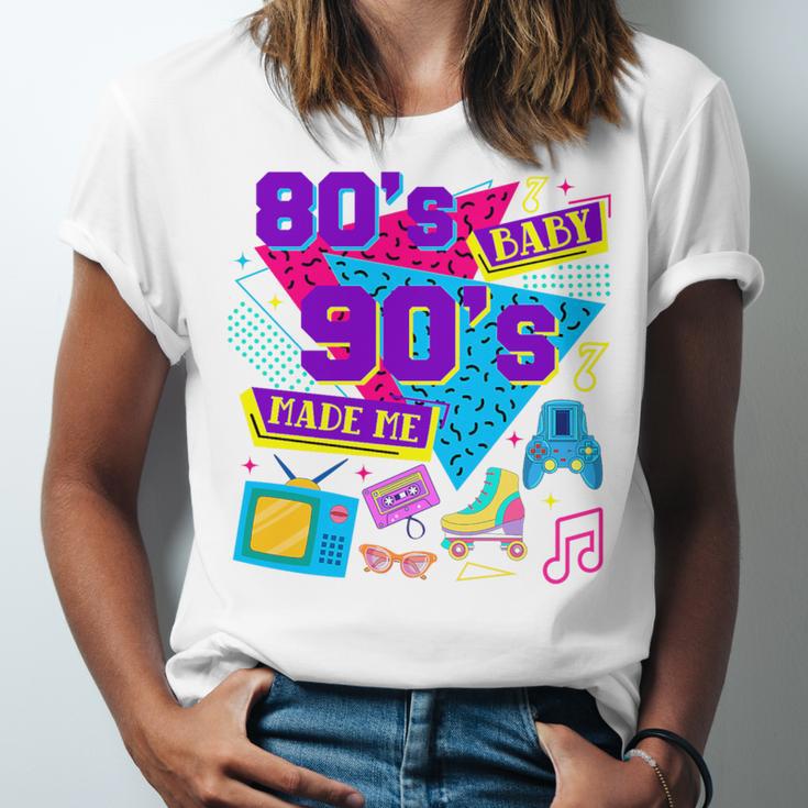 Retro 1980s 80's Baby 1990s 90's Made Me Nostalgia Birthday Premium Tri-Blend Unisex Jersey T-Shirt