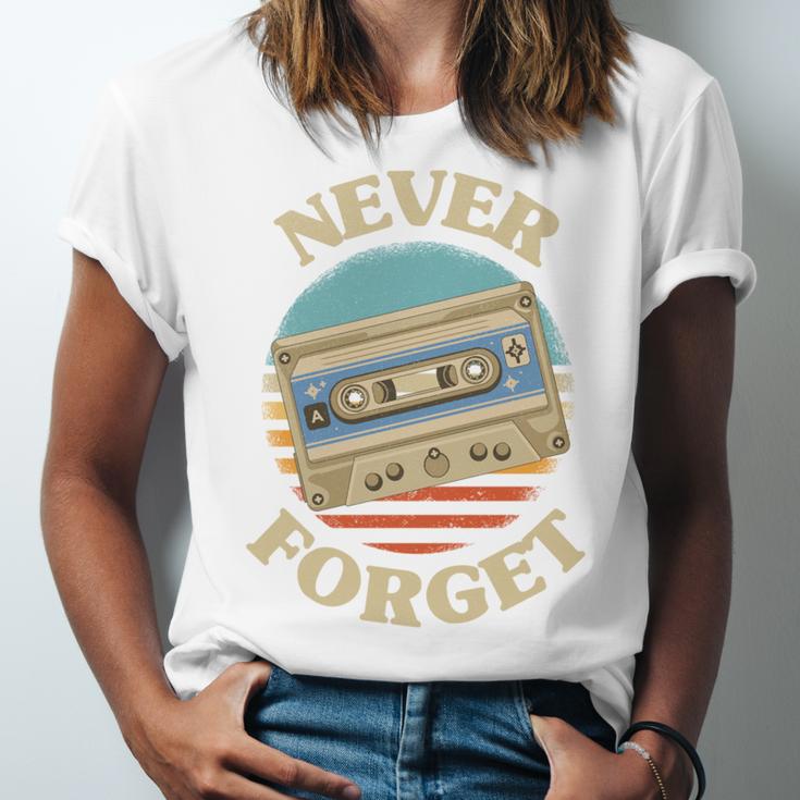 Retro Cassette Never Forget Nostalgia Vintage Unisex Jersey T-Shirt Retro Cassette Never Forget Nostalgia Vintage Unisex Jersey T-Shirt