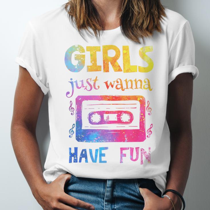 Retro Girls Just Wanna Have Fun Nostalgia 1980s 80's Premium Tri-Blend Unisex Jersey T-Shirt