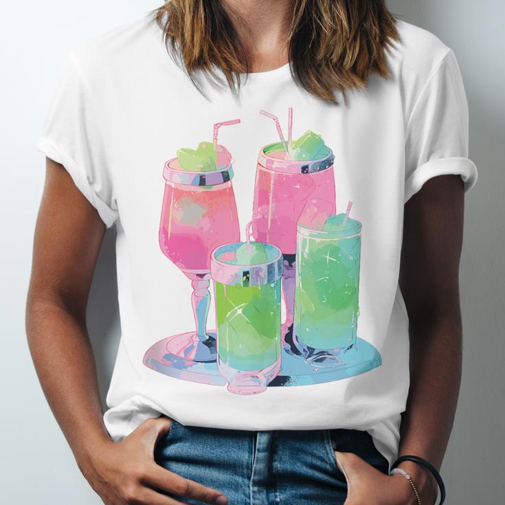 Retro Soft Drinks 80s 90s Nostalgia Cute Anime Aesthetic Tee Unisex Jersey T-Shirt