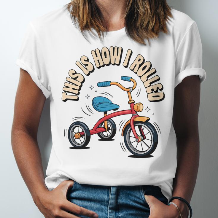 This How I Rolled Retro Tricycle 80s 90s Kid Nostalgia Premium Tri-Blend Unisex Jersey T-Shirt This How I Rolled Retro Tricycle 80s 90s Kid Nostalgia Premium Tri-Blend Unisex Jersey T-Shirt