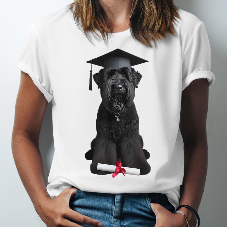 Russian Terrier Dog Graduation Cap Graduate Owner Grad Unisex Jersey T-Shirt