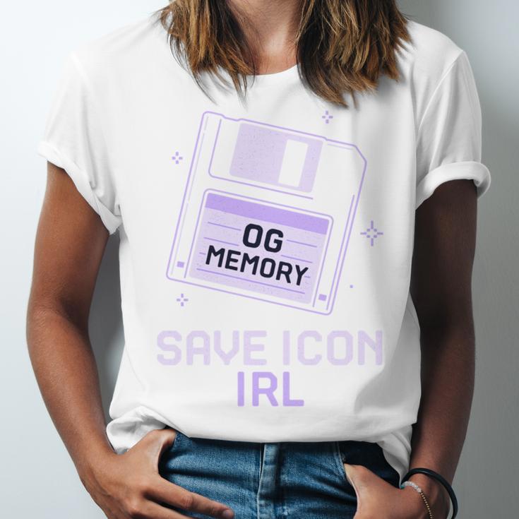 Save Icon IRL Retro Tech Humor Floppy Disk 90s Nostalgia Unisex Jersey T-Shirt