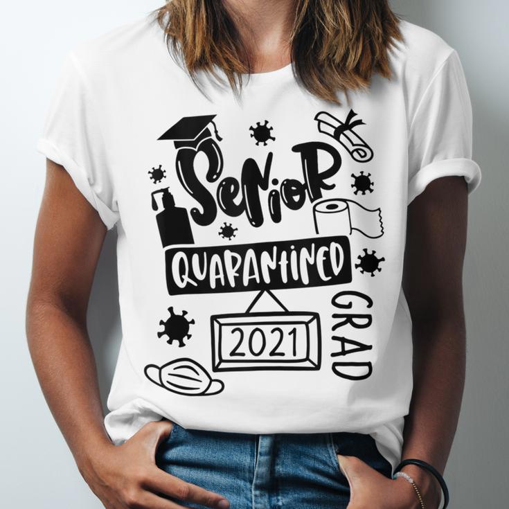 Senior 2021 Graduate 12th Grade Quarantine Senior Graduation Unisex Jersey T-Shirt