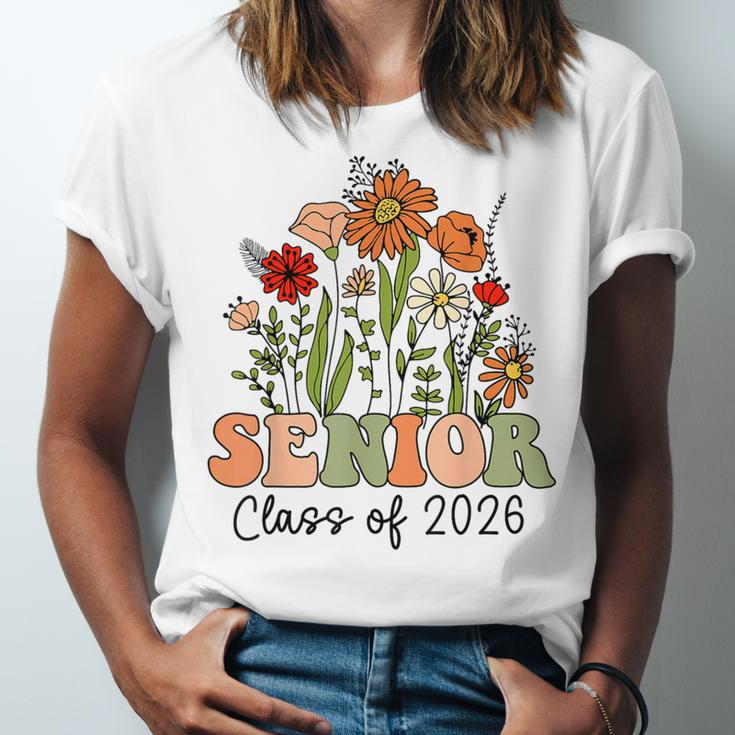 Senior 2026 Graduate Class Of 2026 Wildflowers Graduation Unisex Jersey T-Shirt