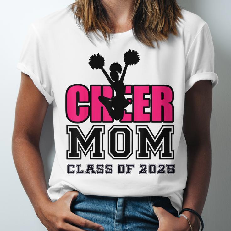 Senior Cheerleader Mom Cheer Class Of 2025 Graduation Women Unisex Jersey T-Shirt
