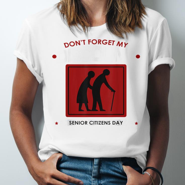 SENIOR CITIZENS DAY Don't Forget My DISCOUNT Graduation Day Unisex Jersey T-Shirt