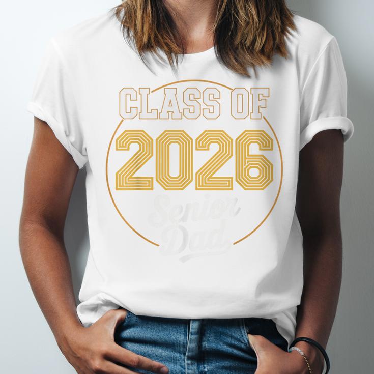 Senior Dad Class Of 2026 Purple Retro Vintage Graduation Unisex Jersey T-Shirt