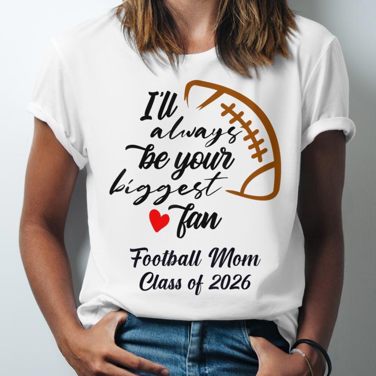 Senior Football Mom Class Of 2026 Graduation Graduate Unisex Jersey T-Shirt