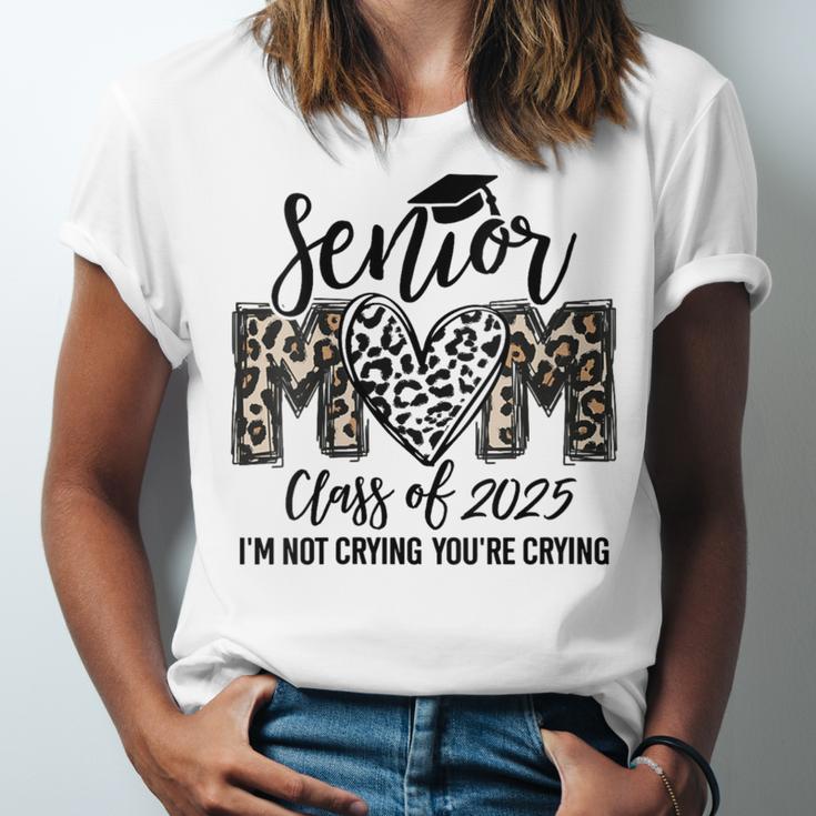 Senior Mom Class Of 2025 Senior Mama 2025 Leopard Graduation Unisex Jersey T-Shirt
