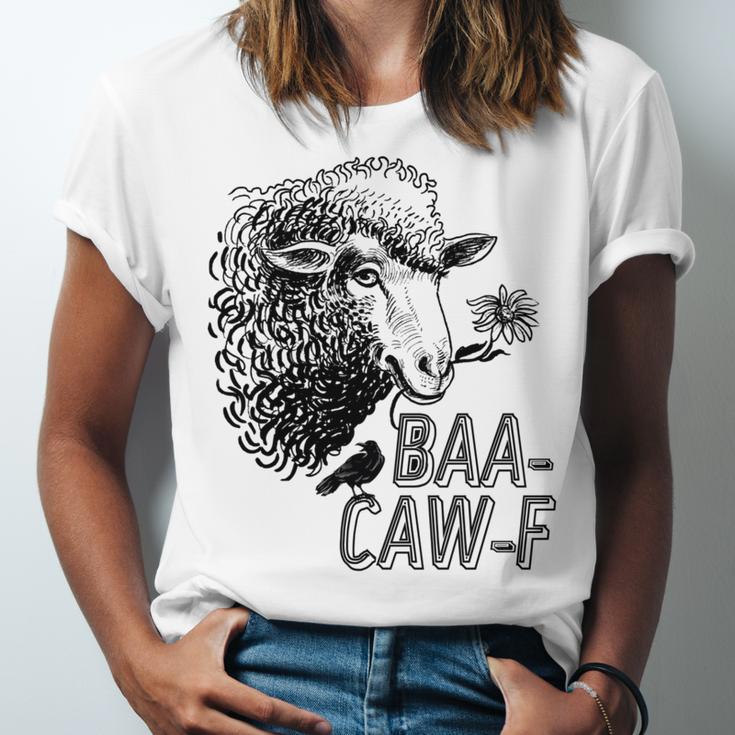 Sheep Baa Crow Caw Back Off Pun Tee For Introverts & Teens Unisex Jersey T-Shirt Sheep Baa Crow Caw Back Off Pun Tee For Introverts & Teens Unisex Jersey T-Shirt
