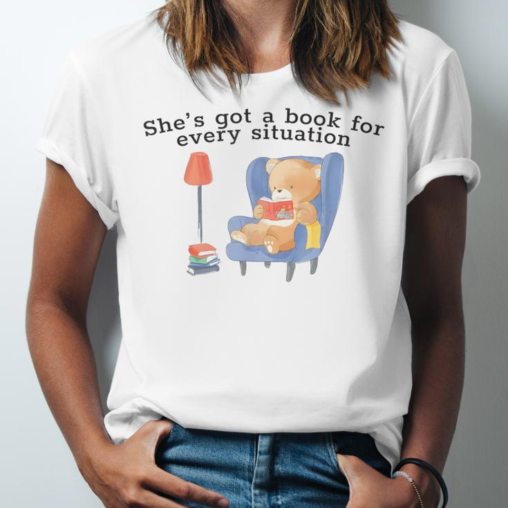 She's Got A Book For Every Situation Unisex Jersey T-Shirt
