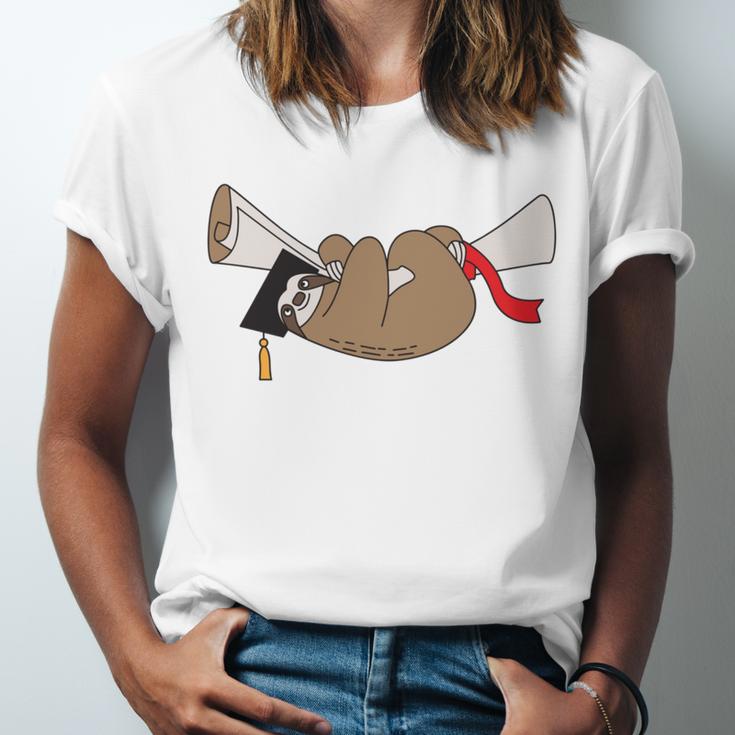 Sloth Graduation Shirt I Did It Diploma Grad Unisex Jersey T-Shirt