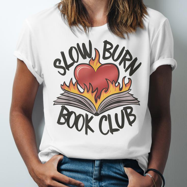 Slow Burn Book Club Romantasy Trope Smut Dark Romance Reader Unisex Jersey T-Shirt