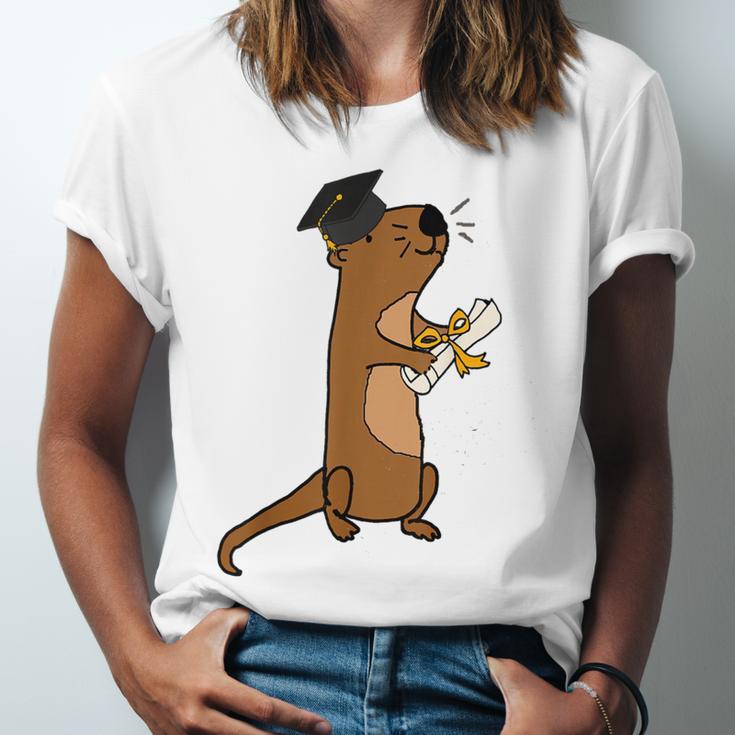 SmileteesGrad Cute Sea Otter Graduation T-Shirt Unisex Jersey T-Shirt