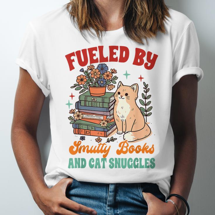 Smut Reader Cat Lover Fueled By Smutty Books & Cat Snuggles For Men Women Unisex Jersey T-Shirt