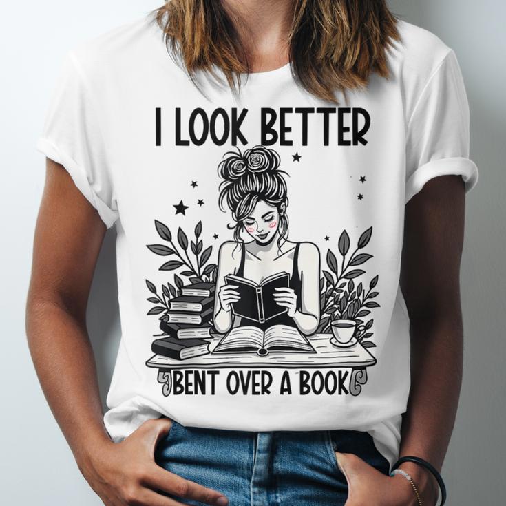 Smutty Spicy Book Smut Reader I Look Better Bent Over A Book Unisex Jersey T-Shirt