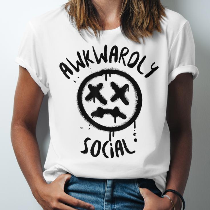 Socially Awkward Introvert Social Anxious Awkwardly Social Unisex Jersey T-Shirt Socially Awkward Introvert Social Anxious Awkwardly Social Unisex Jersey T-Shirt