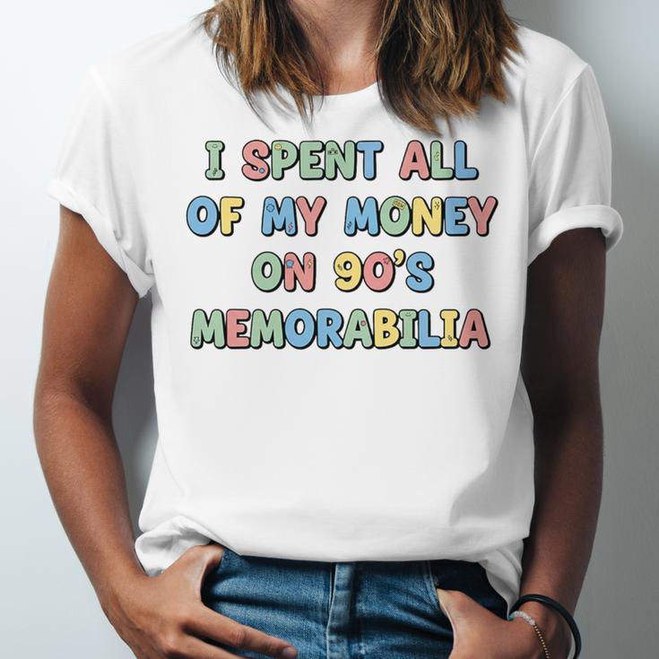 I Spent All My Money On 90's Memorabilia Nostalgia & Retro Premium Tri-Blend Unisex Jersey T-Shirt