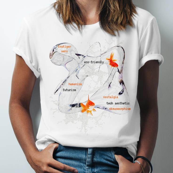 Splash Water Frutiger Aero Y2K Style Clownfish Premium Unisex Jersey T-Shirt Splash Water Frutiger Aero Y2K Style Clownfish Premium Unisex Jersey T-Shirt