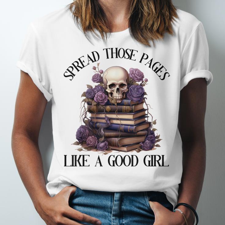 Spread Those Pages Like A Good Girl Dark Romance Spicy Books Unisex Jersey T-Shirt Spread Those Pages Like A Good Girl Dark Romance Spicy Books Unisex Jersey T-Shirt