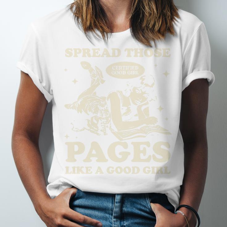 Spread Those Pages Like A Good Girl Shirt Smutty Spicy Book Premium Tri-Blend Unisex Jersey T-Shirt
