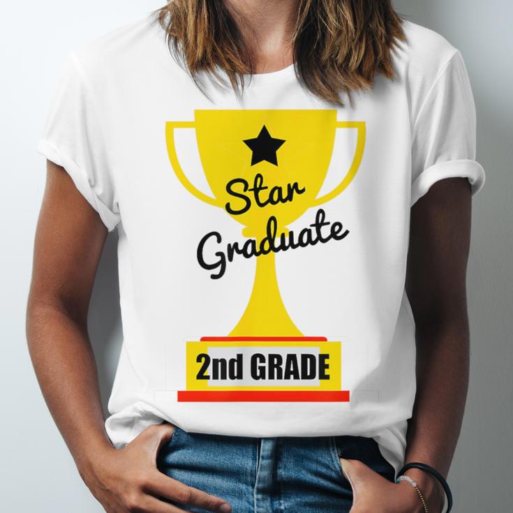 Star Graduate Second Grade Graduation Trophy Cup Unisex Jersey T-Shirt