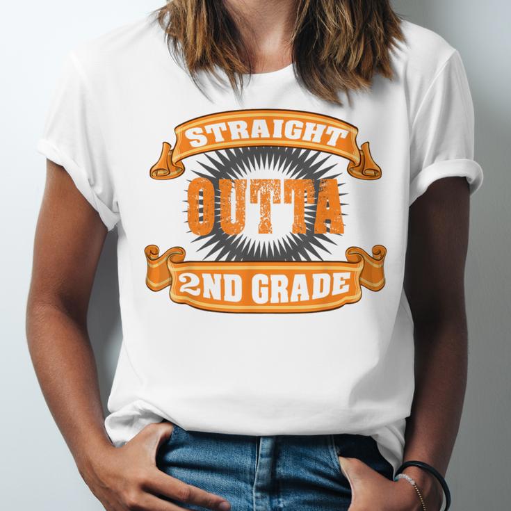 Straight Outta 2nd Grade Shirt Second Graduation Boys Girls Unisex Jersey T-Shirt