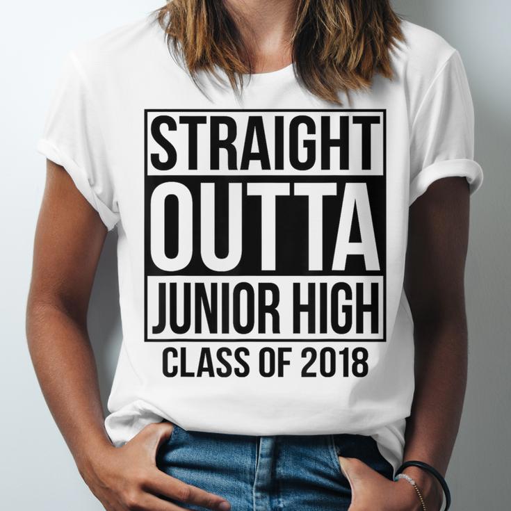 Straight Outta Junior High Graduation Class Of 2018 Unisex Jersey T-Shirt