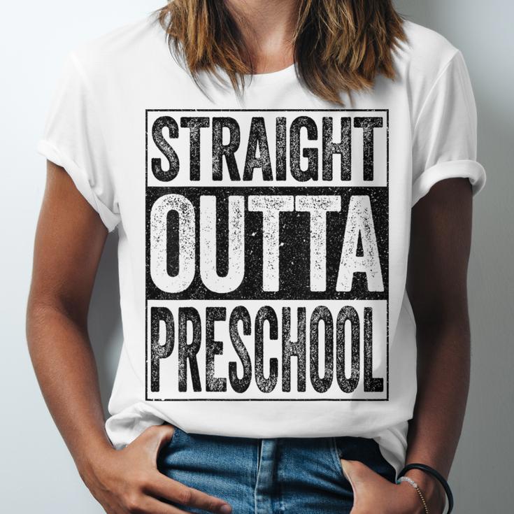 Straight Outta Preschool Shirt Boy Girl Graduation Unisex Jersey T-Shirt