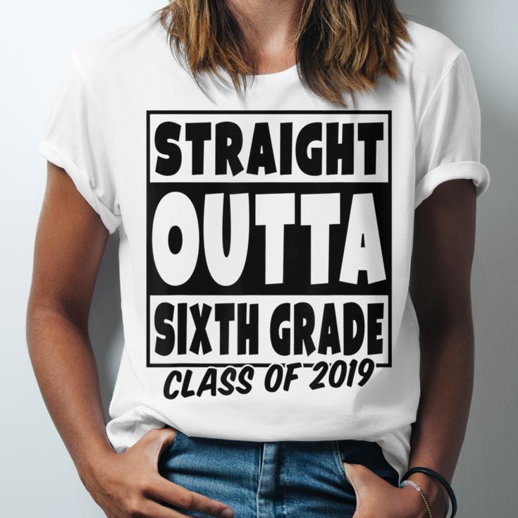 Straight Outta Sixth Grade Class Of 2019 Graduation Unisex Jersey T-Shirt