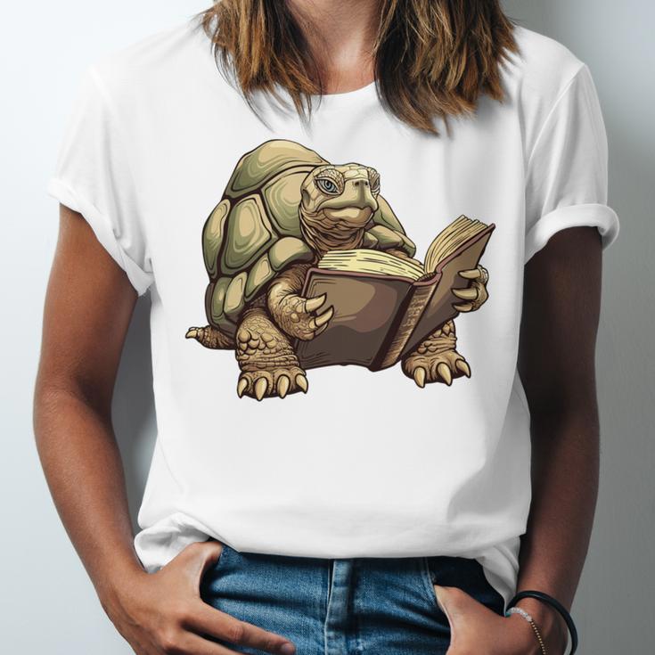 Sulcata Tortoise Reading A Book Unisex Jersey T-Shirt Sulcata Tortoise Reading A Book Unisex Jersey T-Shirt
