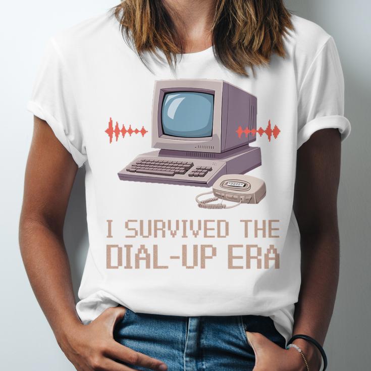 I Survived The Dial-Up Era Retro 90s Nostalgia Premium Tri-Blend Unisex Jersey T-Shirt