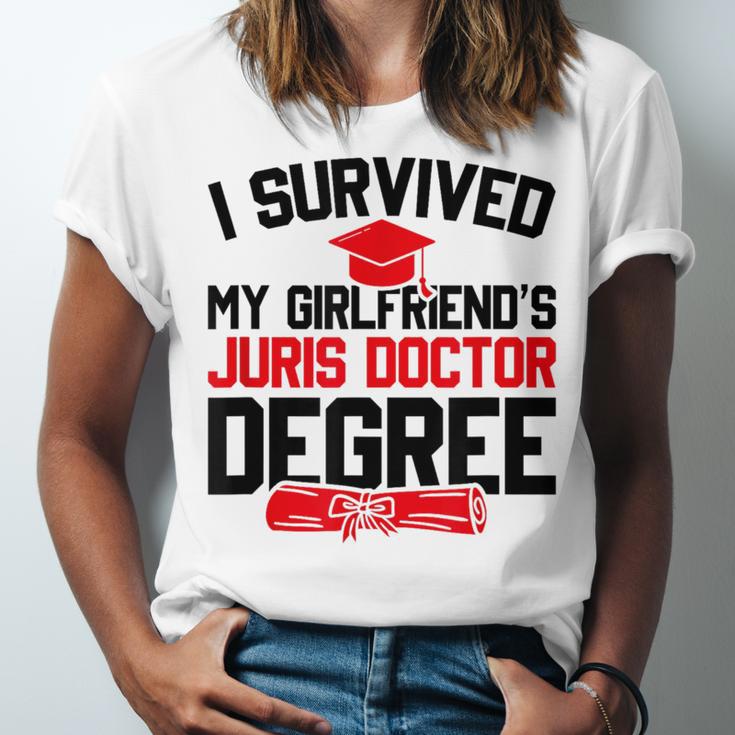 I Survived My Girlfriend's Juris Doctor Degree Graduation Unisex Jersey T-Shirt