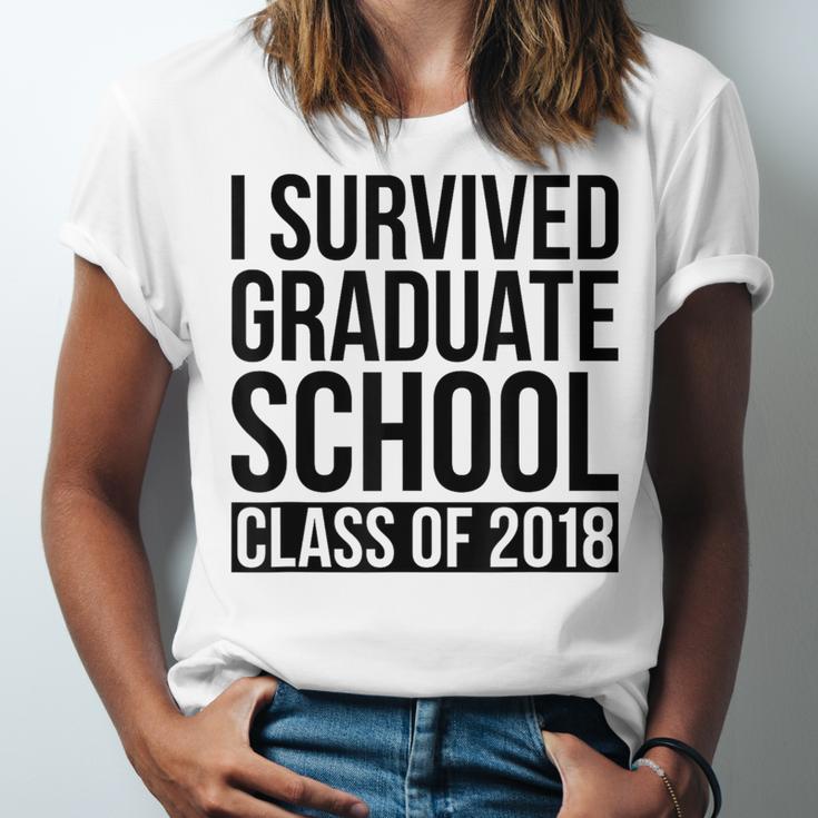 I Survived Graduate School Class Of 2018 Graduation Unisex Jersey T-Shirt