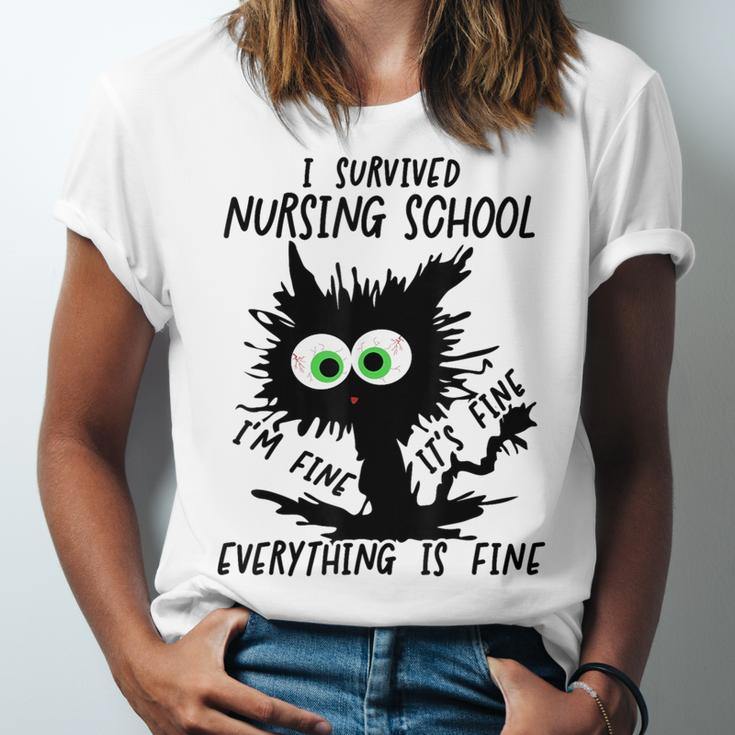 I Survived Nursing School Graduation 2026 Nurse School Grad Unisex Jersey T-Shirt