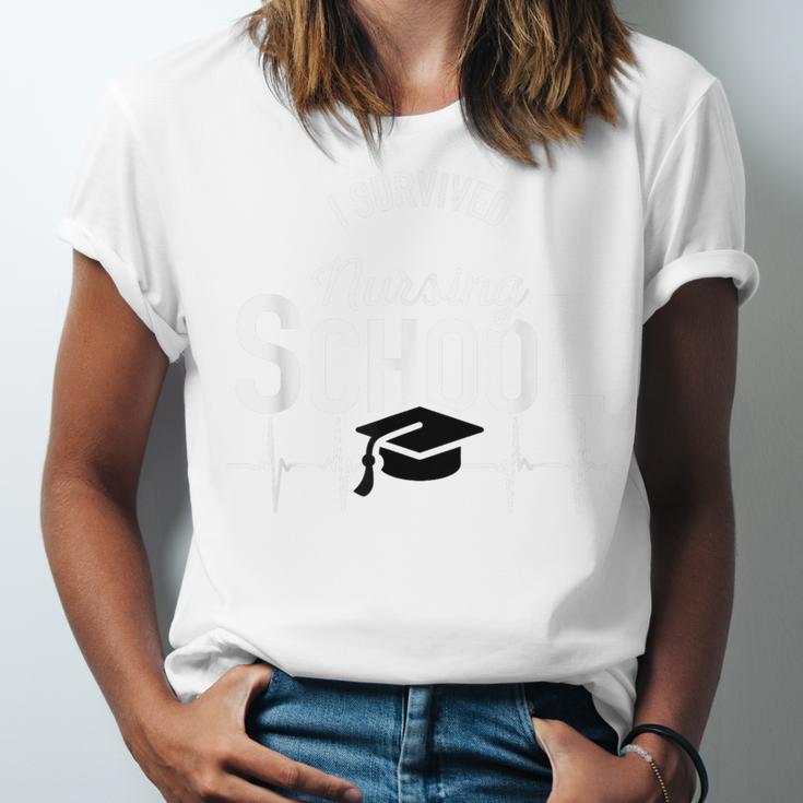 I Survived Nursing School Graduation RN NurseShirt Unisex Jersey T-Shirt