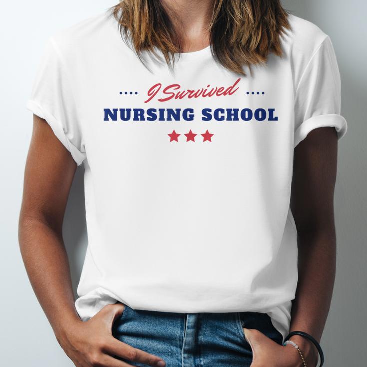 Survived Nursing School Graduation Student Unisex Jersey T-Shirt