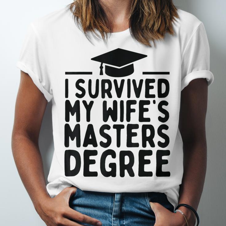 I Survived My Wife's Masters Degree Graduation Class Of 2025 Unisex Jersey T-Shirt