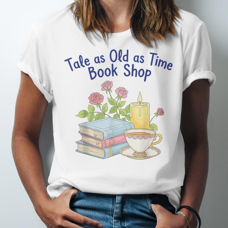 Tale As Old As Time Floral Bookshop Romantic Unisex Jersey T-Shirt