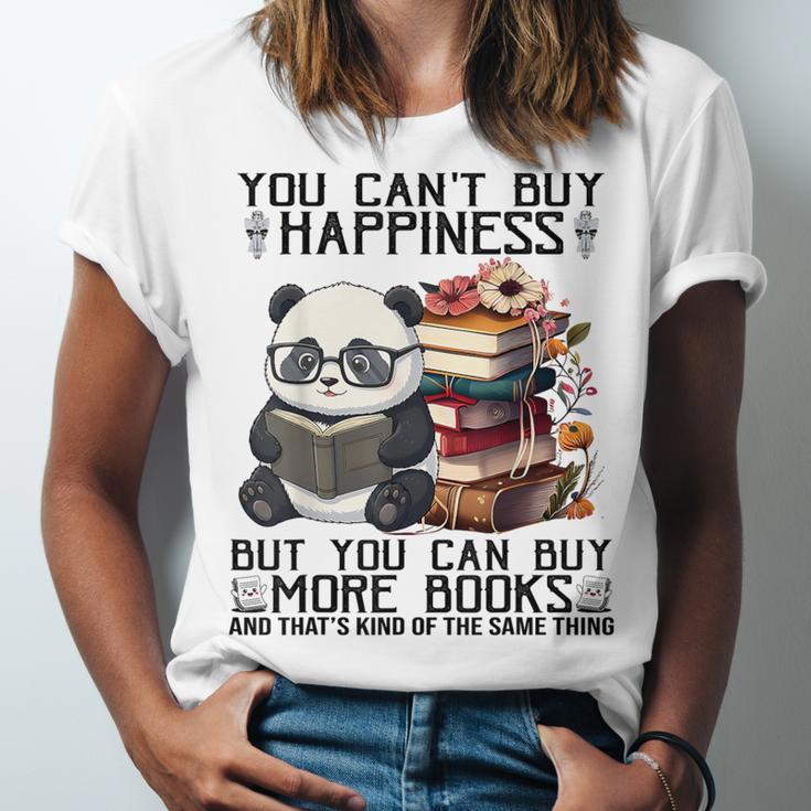 Teacher Bookworm Book Lover Panda Reading Book Librarian Tee Unisex Jersey T-Shirt