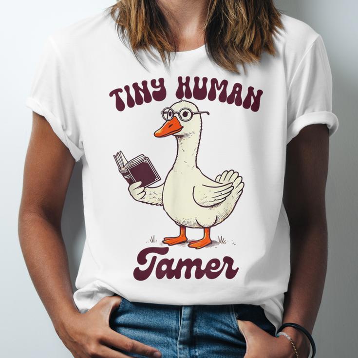 Teacher Silly Goose Reading Book Teaching Tiny Human Tamer Unisex Jersey T-Shirt Teacher Silly Goose Reading Book Teaching Tiny Human Tamer Unisex Jersey T-Shirt