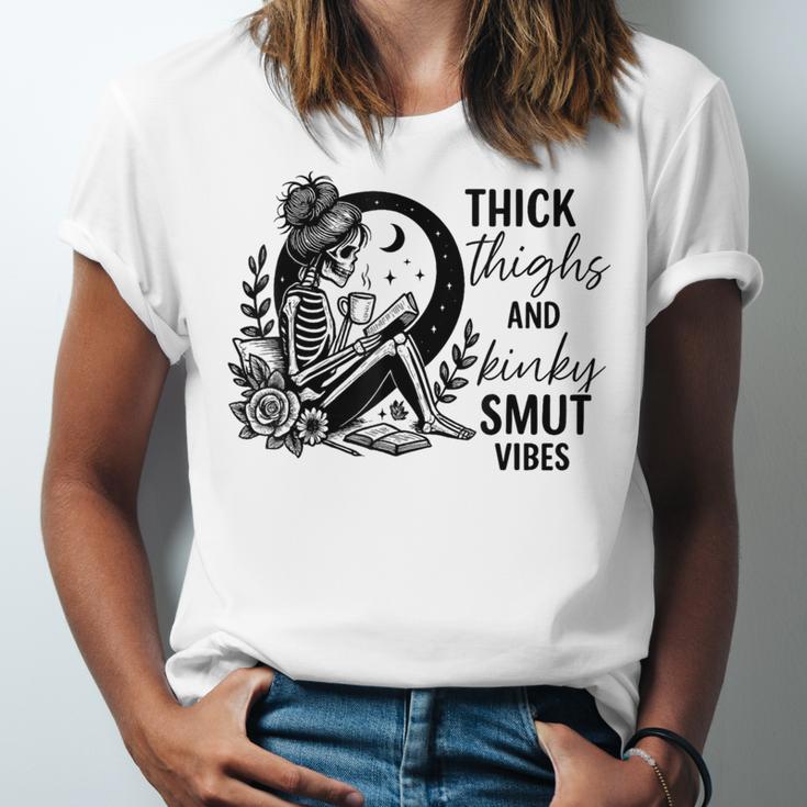 Thick Thighs And Kinky Smut Vibes Spicy Book Lovers Unisex Jersey T-Shirt Thick Thighs And Kinky Smut Vibes Spicy Book Lovers Unisex Jersey T-Shirt