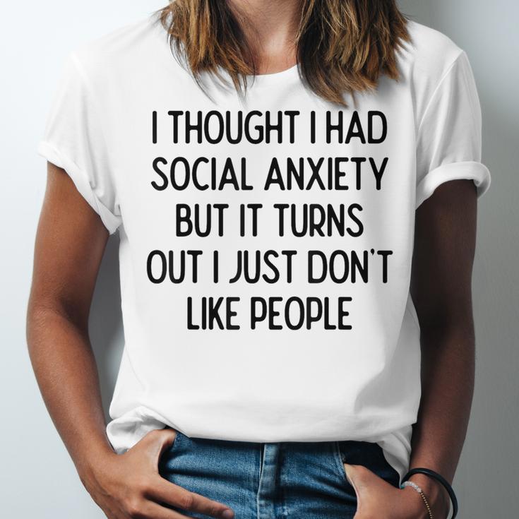 I Thought I Had Social Anxiety Introvert Slogan Unisex Jersey T-Shirt I Thought I Had Social Anxiety Introvert Slogan Unisex Jersey T-Shirt