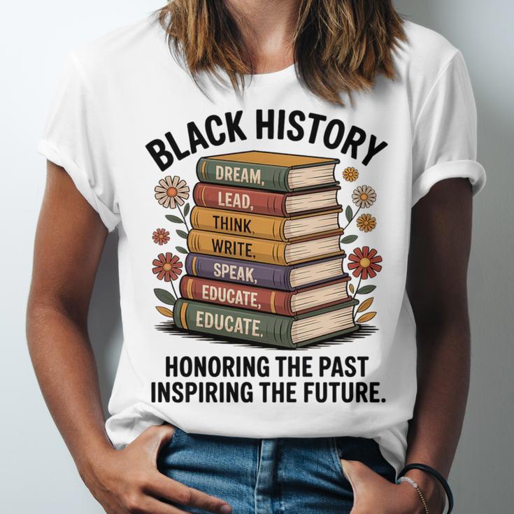 History Month Teacher Reading Book Lover Floral Stack Premium Tri-Blend Unisex Jersey T-Shirt