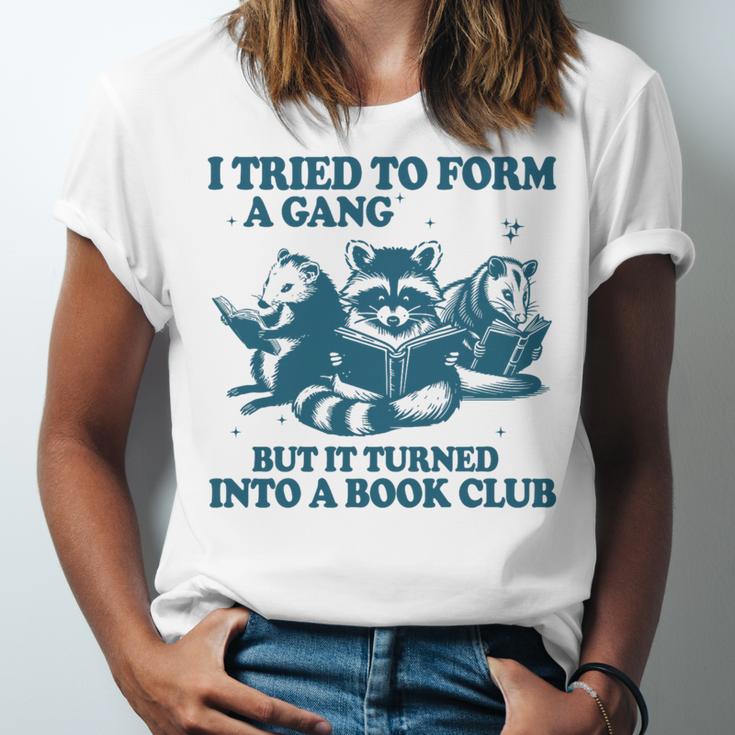 I Tried To Form A Gang But It Turned Into A Book-Club Reader Premium Tri-Blend Unisex Jersey T-Shirt